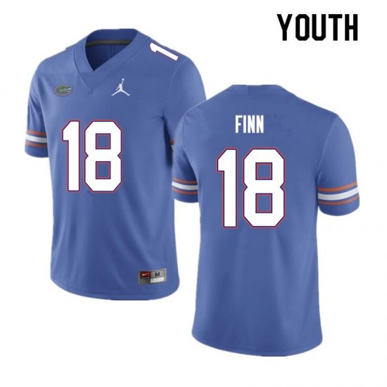 Youth Florida Gators #18 Jacob Finn NCAA Nike Blue Authentic Stitched College Football Jersey ZMU0562VT